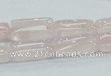 CRQ81 15.5 inches 10*20mm rectangle natural rose quartz beads