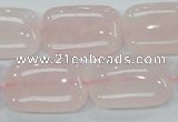 CRQ82 15.5 inches 18*25mm rectangle natural rose quartz beads