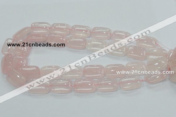 CRQ82 15.5 inches 18*25mm rectangle natural rose quartz beads