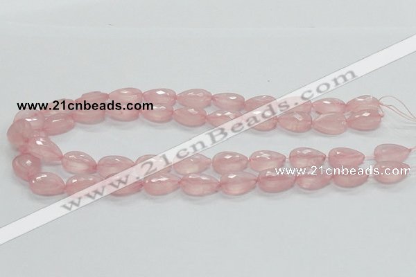 CRQ85 15.5 inches 13*18mm faceted teardrop natural rose quartz beads