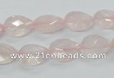CRQ86 15.5 inches 10*14mm faceted teardrop natural rose quartz beads