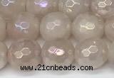 CRQ866 15 inches 8mm faceted round AB-color rose quartz beads