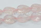 CRQ87 15.5 inches 12*18mm faceted teardrop natural rose quartz beads