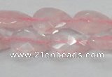 CRQ88 15.5 inches 13*18mm faceted teardrop natural rose quartz beads