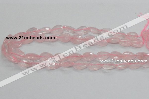 CRQ88 15.5 inches 13*18mm faceted teardrop natural rose quartz beads