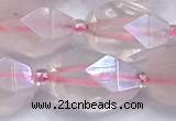 CRQ885 15 inches 11*15mm - 13*20mm faceted nuggets AB-color rose quartz beads