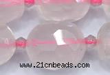 CRQ886 15 inches 12*16mm - 14*20mm faceted nuggets AB-color rose quartz beads