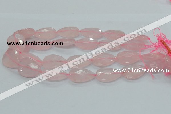 CRQ90 15.5 inches 20*30mm faceted teardrop natural rose quartz beads