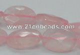 CRQ92 15.5 inches 18*25mm faceted oval natural rose quartz beads