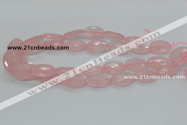 CRQ92 15.5 inches 18*25mm faceted oval natural rose quartz beads