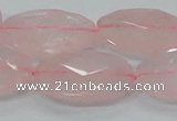 CRQ93 15.5 inches 22*30mm faceted oval natural rose quartz beads