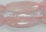 CRQ94 15.5 inches 20*40mm faceted oval natural rose quartz beads