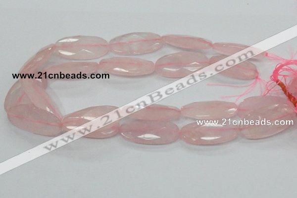 CRQ94 15.5 inches 20*40mm faceted oval natural rose quartz beads