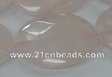 CRQ95 15.5 inches 30*40mm faceted oval natural rose quartz beads