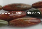 CRS102 15.5 inches 12*40mm rice rainbow jasper stone beads