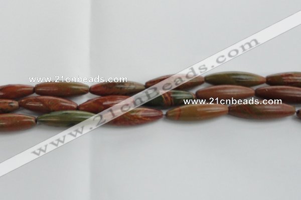 CRS102 15.5 inches 12*40mm rice rainbow jasper stone beads