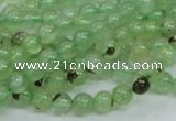 CRU100 15.5 inches 6mm round green rutilated quartz beads wholesale