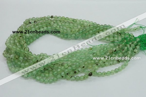 CRU100 15.5 inches 6mm round green rutilated quartz beads wholesale