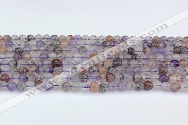 CRU1011 15.5 inches 5mm round mixed rutilated quartz beads