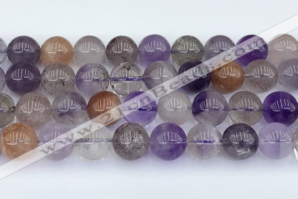 CRU1014 15.5 inches 10mm round mixed rutilated quartz beads