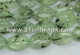 CRU102 15.5 inches 10*14mm oval green rutilated quartz beads