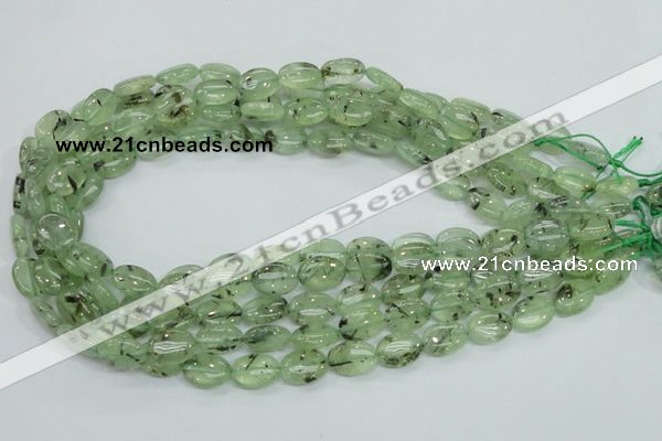 CRU102 15.5 inches 10*14mm oval green rutilated quartz beads