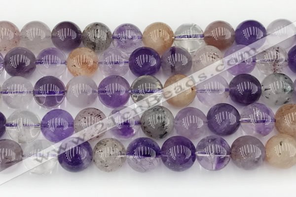 CRU1020 15.5 inches 10mm round mixed rutilated quartz beads