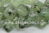 CRU103 15.5 inches 12*12mm diamond green rutilated quartz beads