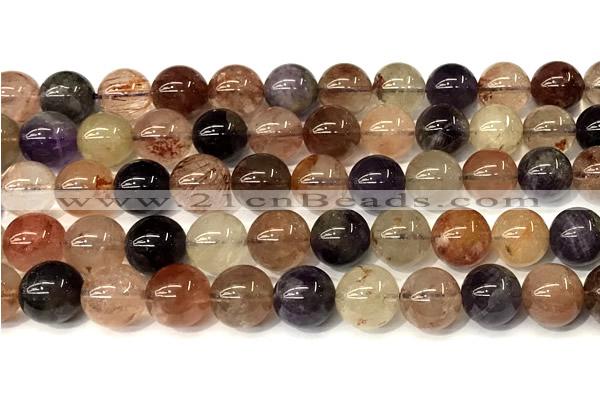 CRU1062 15 inches 10mm round mixed rutilated quartz beads