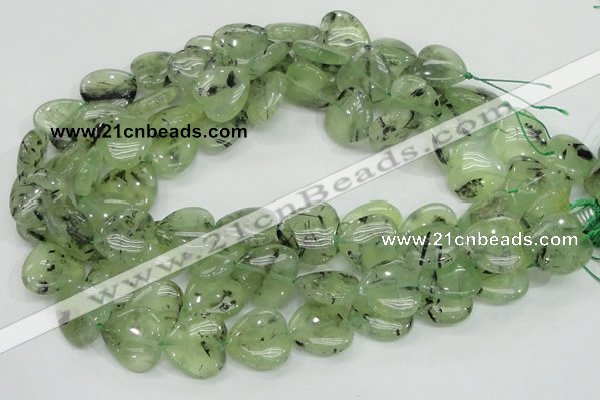 CRU108 15.5 inches 20*20mm heart green rutilated quartz beads