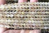 CRU1101 15 inches 4mm round golden rutilated quartz beads