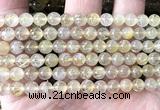 CRU1102 15 inches 6mm round golden rutilated quartz beads