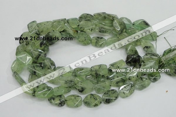 CRU112 15.5 inches 16*20mm faceted freefrom green rutilated quartz beads