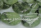CRU114 15.5 inches 18*26mm faceted freefrom green rutilated quartz beads