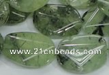 CRU114 15.5 inches 18*26mm faceted freefrom green rutilated quartz beads