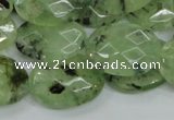 CRU115 15.5 inches 18*25mm faceted oval green rutilated quartz beads