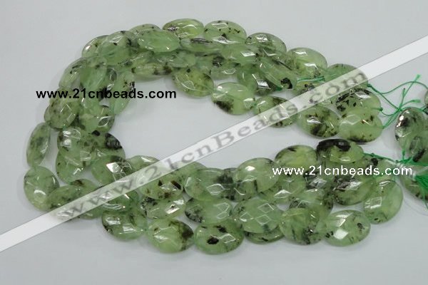 CRU115 15.5 inches 18*25mm faceted oval green rutilated quartz beads