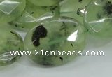 CRU116 15.5 inches 22*30mm faceted oval green rutilated quartz beads