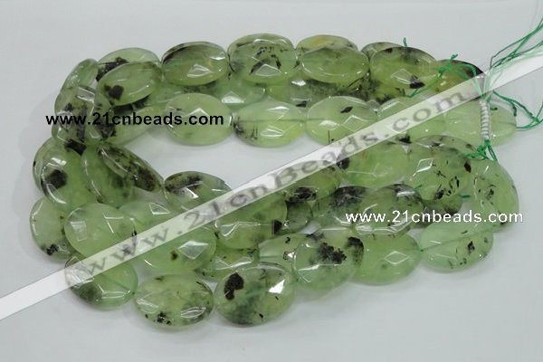 CRU116 15.5 inches 22*30mm faceted oval green rutilated quartz beads