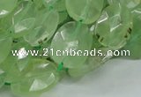 CRU119 15.5 inches 13*17mm faceted freeform green rutilated quartz beads