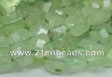 CRU120 15.5 inches 10*10mm faceted square green rutilated quartz beads