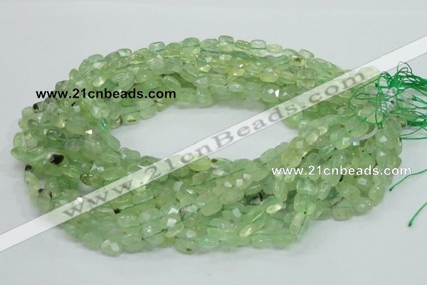 CRU120 15.5 inches 10*10mm faceted square green rutilated quartz beads