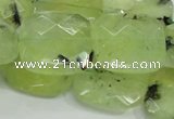 CRU121 15.5 inches 25*25mm faceted square green rutilated quartz beads