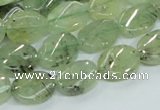 CRU122 15.5 inches 10*14mm twisted oval green rutilated quartz beads