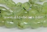 CRU124 15.5 inches 8*12mm faceted teardrop green rutilated quartz beads