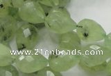 CRU125 15.5 inches 11*16mm faceted teardrop green rutilated quartz beads