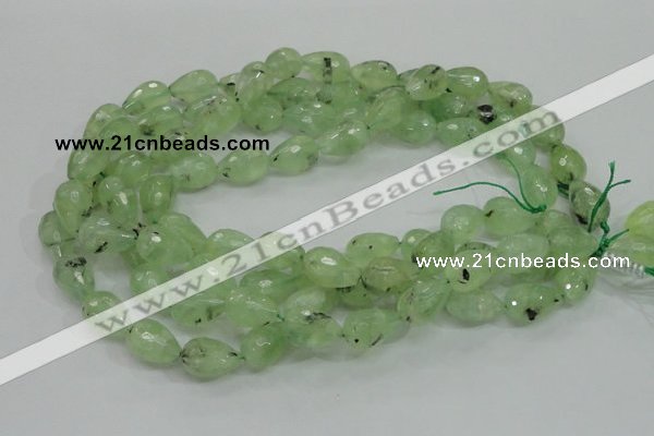 CRU126 15.5 inches 13*19mm faceted teardrop green rutilated quartz beads