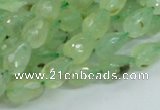 CRU127 15.5 inches 7*11mm faceted teardrop green rutilated quartz beads