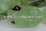 CRU129 15.5 inches 22*38mm faceted rectangle green rutilated quartz beads