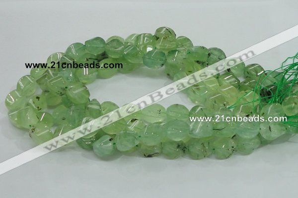 CRU131 15.5 inches 10*15mm twisted green rutilated quartz beads